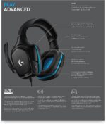 Logitech G432 Wired Gaming Headset, 7.1 Surround Sound, Dts Headphone:X 2.0, 50 mm Audio Drivers, Usb And 3.5 mm Audio Jack, Flip-To-Mute Mic, Lightweight, Pc/Mac/Xbox One/Ps4/Nintendo Switch - Black - Image 8