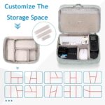 Travel Electronics Organizer, Double Layer Waterproof Cable Organiser Bag for Electronic Accessories, Universal Carry Bag for Charger, Phone, Hard Drive, Cord, Tablet (Grey) - Image 4