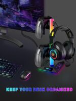 VCOM RGB Headphone Stand with 10 Light Modes, Gaming Controller Holder with 2 USB Ports, PC Gaming Accessories for Desk, Universal Organizer Headpsets/Xbox PS5 Controller Stand Gamer gifts - Image 5