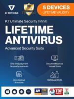 K7 Ultimate Security Infiniti Lifetime Validity Antivirus 2024 | 5 Devices | Threat Protection, Internet Security, Data Backup,Mobile Protection| Windows PC, Mac®,Android,iOS