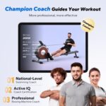 Merach Rowing Machines for Home Use,Quiet Magnetic Rower Machine 16 Levels of Resistance,Dual Slide Rail with Max 160kg Weight Capacity, App Compatible with LCD Monitor - Image 7