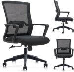 VOFFOV Office Chair for Home Desk Chair with Lumbar Support, 360° Swivel, Silent Rolling Wheels, Breathable Mesh Fabric, and Easy Assembly – Computer Chair Ideal for Home, Office