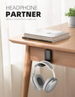 Lamicall Headphone Stand, Sticky Headset Hanger - Adhesive Headphone Holder Hook Mount, Headset Stand Holder Clip Under Desk, Earphone Clamp for Airpods Max, HyperX, Sennheiser, Black - Image 2