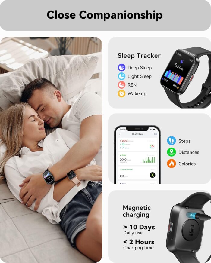 ENOMIR Smart Watch for Men Women(Answer/Make Call), Alexa Built-in,Fitness with Heart Rate SpO2 Sleep Monitor 100 Sports 5ATM Waterproof Activity Trackers and Smartwatches iOS&Android Phones - Image 6