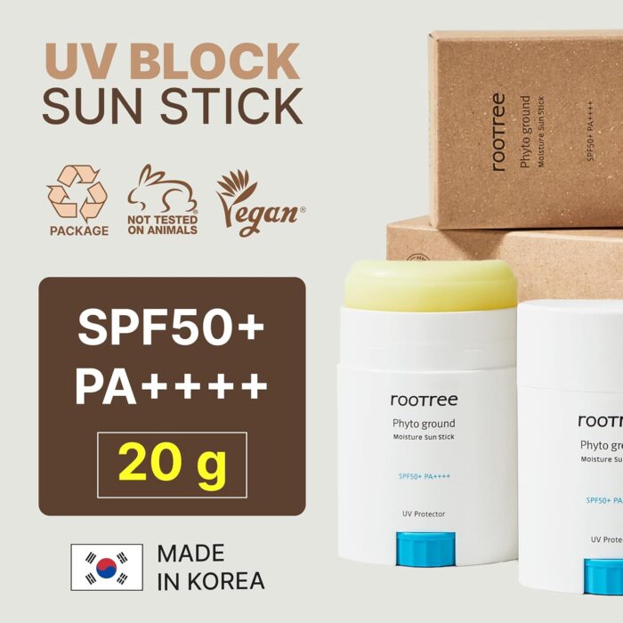 rootree Phyto Ground Moisture Sun Stick 20g - SPF 50 Sunscreen, K Beauty Korean Skincare, Smoothing Skin UV Protection, Moistruising, Rich Hydration, Vegan & Cruelty Free, for All Skin Types - Image 2