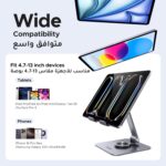 UGREEN iPad Stand 360° Rotatable Metal Phone and Tablet Stand Holder for Desk Adjustable Foldable Tablet Mount Compatible with All up tp 13'' Devices iPhone 16 Pro Max iPad Pro/Air/Mini Galaxy Tab - Image 7