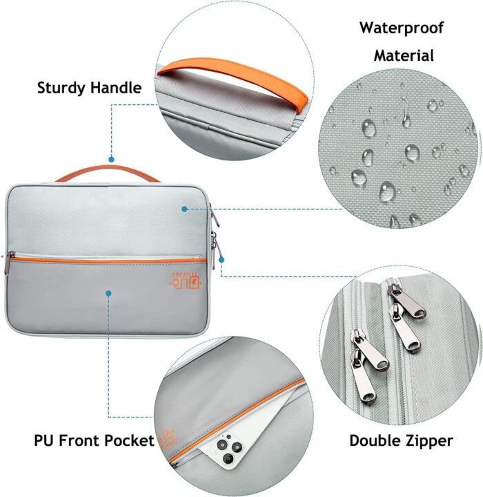 Travel Electronics Organizer, Double Layer Waterproof Cable Organiser Bag for Electronic Accessories, Universal Carry Bag for Charger, Phone, Hard Drive, Cord, Tablet (Grey) - Image 3