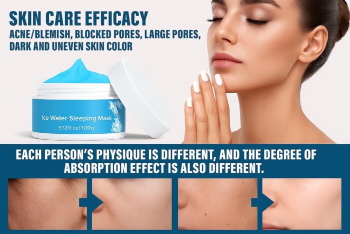 J Skin Beauty HYDRA MOIST Ice Water Sleeping Mask, 300g Fast absorbing.With cooling effect - Image 4