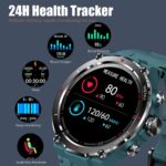 Military Smart Watches for Men (Answer/Make Call), 1.32" Smartwatch Fitness Tracker for Android and iOS Phones with Heart Rate Sleep Tracking, Blood Oxygen, Ai Voice Control,Fitness Smart Watch - Image 4