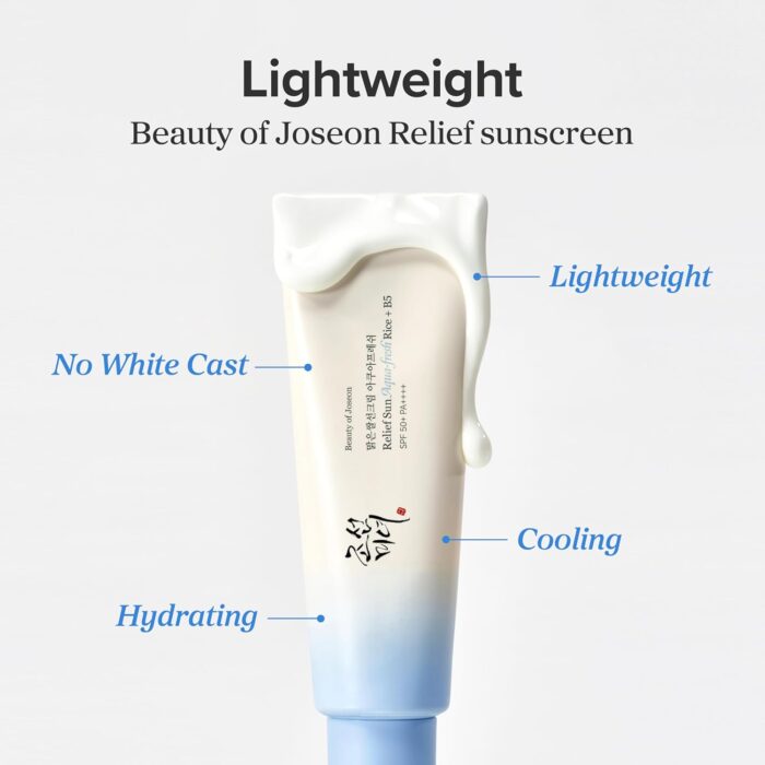 Beauty of Joseon Relief Sun Aqua-Fresh Sunscreen Rice + Panthenol SPF 50+ PA++++ Lightweight Daily UV Protector for Acne-Prone Sensitive Skin Korean skincare for Men and Women 50ml - Image 5