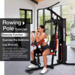 Sparnod Fitness Multifunctional Home Gym Station: Heavy-Duty Steel Construction, 20+ Exercises for a Full Body Workout, Adjustable Seat & Back Cushion, Weight Stack, Smooth Operation Free Installation - Image 6