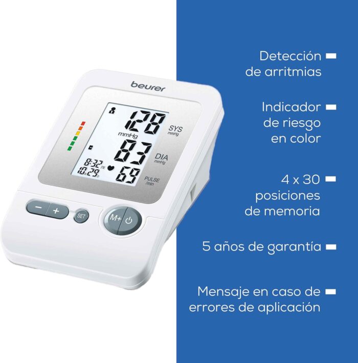Beurer BM26 Upper Arm Blood Pressure Monitor, Large Cuff, 4 Users, Automatic & Digital, Large Display, Irreg. Heartbeat Detector, Cuff Circ. 8.7”-16.5”, Home Use BP Machine Kit, Highly accurate - Image 7