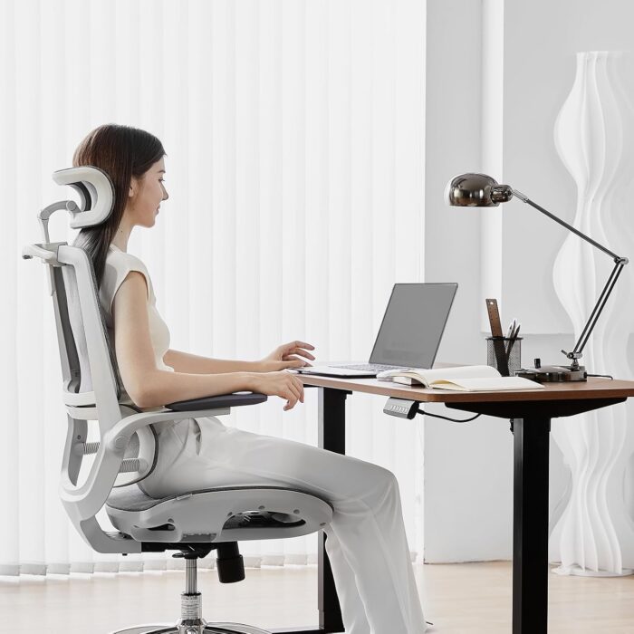 SIHOO M59AS-M301 Ergonomic Office Chair, Upgrade the large cushions,Breathable Mesh Desk Chair with Dual Back Design, Swivel Task Chair, Adjustable Height Gaming Chair(Grey) - Image 2