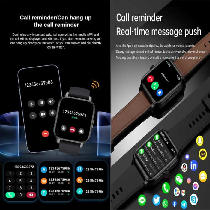 wgzixezn Smart Watch for Men Women, Answer/Make Call, ECG HRV Blood Glucose Fitness Tracker with Heart Rate Blood Pressure Monitor, IP67 Waterproof, Blood Sugar Activity Trackers for Android Ios,Blue - Image 5