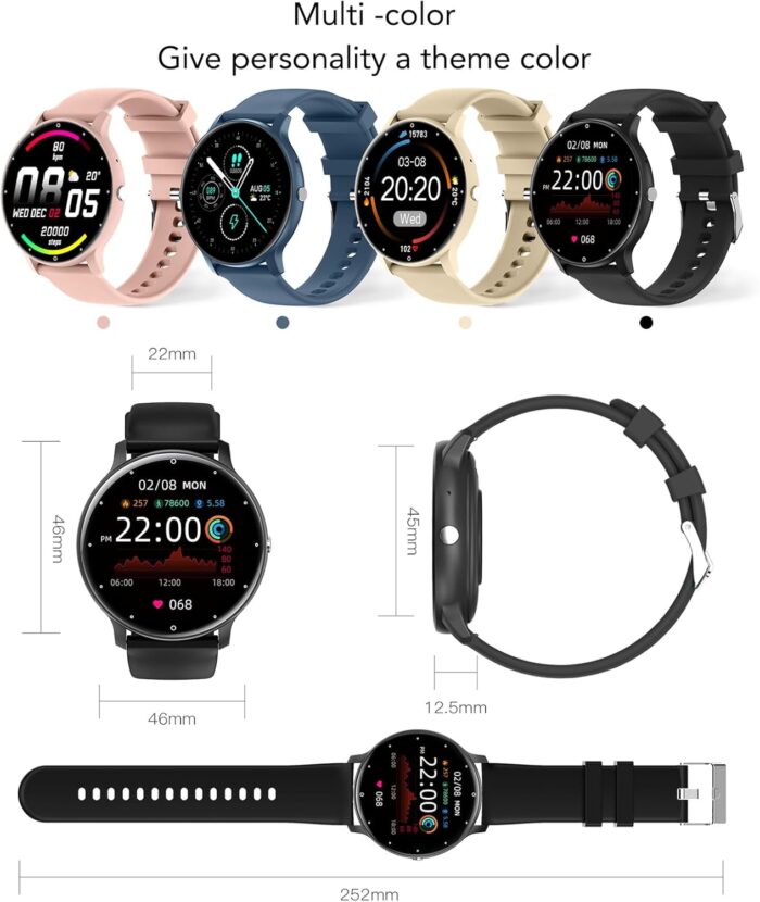 Smartwatch with Answer/Make Calls - 1.28" Smart Watch for Men Women, Ultra-thin Design, Fitness Tracker, activity tracker, Compatible with Android & iOS (Black) - Image 8