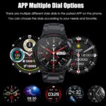 EIGIIS Military Smart Watch Men Outdoor Waterproof Tactical Smart Watch Bluetooth Talk Speaker 1.3 Inch HD Touch Screen Fitness Tracker Compatible with iPhone Samsung (Black) - Image 7