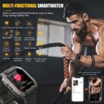 Military Smartwatch for Men Outdoor Tactical Sports Watch 5ATM Waterproof 1.71 Inch Fitness Tracker Heart Rate Sleep Monitor Smart Watch Compatible with Android iPhone Samsung (GreenExBand) - Image 2