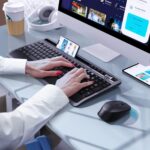 Wireless Keyboard and Mouse Combo, 2.4G Ergonomic Computer Keyboard and Mouse Set, Full Size Cordless USB Keyboard and Mouse Phone Holder for Mac, Laptop and Computer (No Bluetooth Connection)(Black) - Image 6