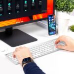iClever GK08 Wireless Keyboard and Mouse Combo - Full-Size Ergonomic Keyboard with Number Pad, 2.4G USB, Quiet Click, 3-Level DPI, Rechargeable, Slim Design for Windows/Mac, Silver - Image 9