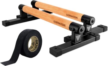GORNATION Parallettes, inkl. Grip Tape, Calisthenics Equipment für Handstand, Push-Ups & mehr, Liegestützgriffe für Fitness zuhause & Outdoor mit Griffen/Stangen aus Holz, Home Gym Equipment