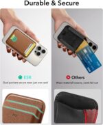 ESR for MagSafe Wallet, 5-Card Holder, Magnetic Wallet for iPhone, RFID Blocking, with 3,200 g Magnetic Strength, Vegan Leather, Slim for iPhone 16/15/14/13/12 Series, Not for 13/12 Mini, Brown - Image 5