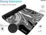 EXCOVIP Large Gaming Mouse Pad,Anti-Skid Mousepad Large Keyboard Mouse Pad Desk Mat with Stitched Edges (700x300mm, Grey&Black) 0072 - Image 2