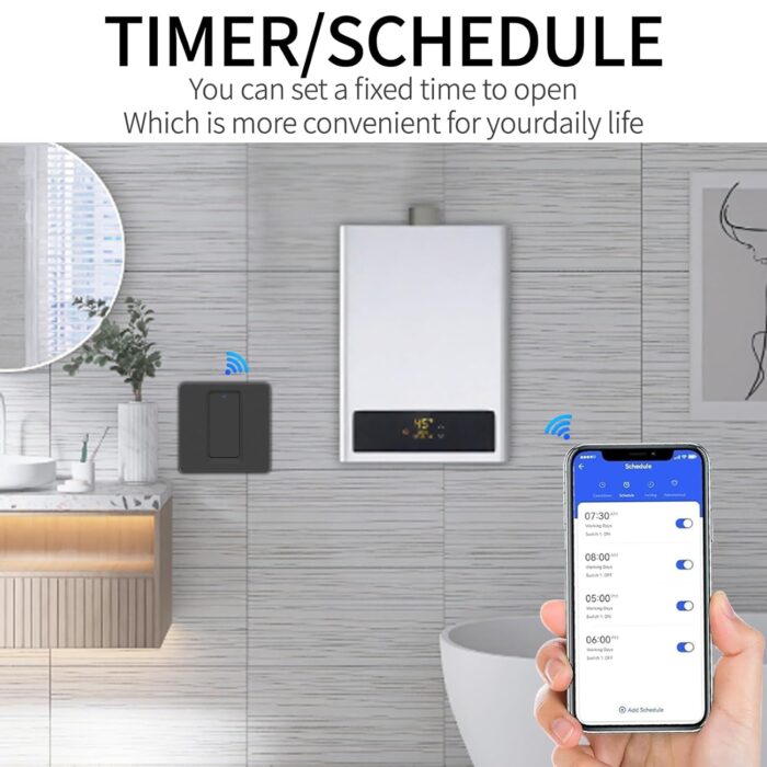 Yuhestdy WiFi Smart Water Heater Switch (Black, 40Amps) - Image 3