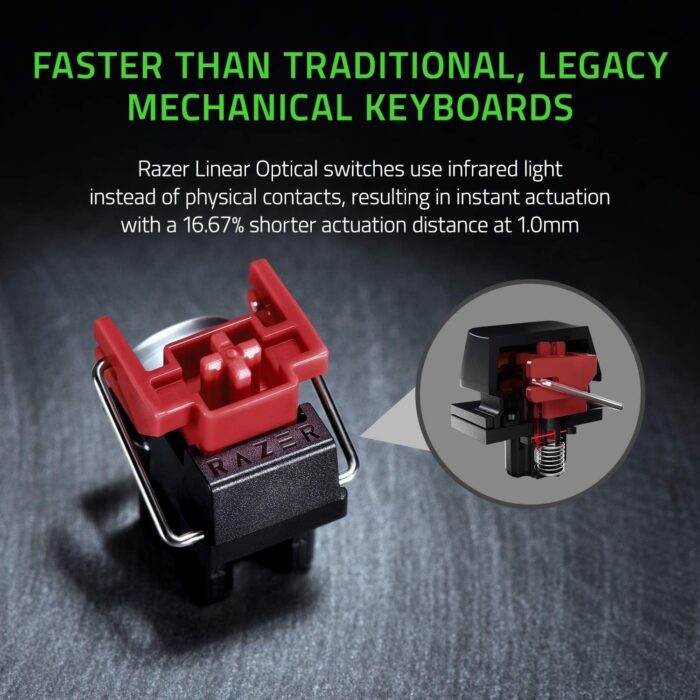 Razer Huntsman Mini Linear Optical Switches (Red) 60% Gaming Keyboard: Chroma RGB Lighting, Pbt Keycaps, Onboard Memory - Black - Image 7