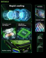 Magnetic Phone Cooler, Azonee Rechargeable Cooling Fan with RGB LED and Temperature Display, Semiconductor Phone Radiator for Mobile Gaming and Tiktok Live Streaming (Green) - Image 2
