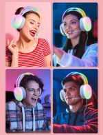 Gaming Headset with Microphone, RGB Rainbow Lighting, PC Wired Lightweight Gaming Headphones for PS4/PS5/Laptop/MAC, 3.5mm Audio Over Ear Headphone, Stereo Surround Sound, Self-Adjusting Headband - Image 7