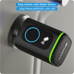 Lumive Smart Door Lock I Fingerprint Door Lock I Bluetooth App Unlock I 2 Keys 5 RFID Cards I Fixed Cylinder I Black [Battery Included] (Fingerprint + Keypad, Black, adjustable 60-90mm) - Image 8