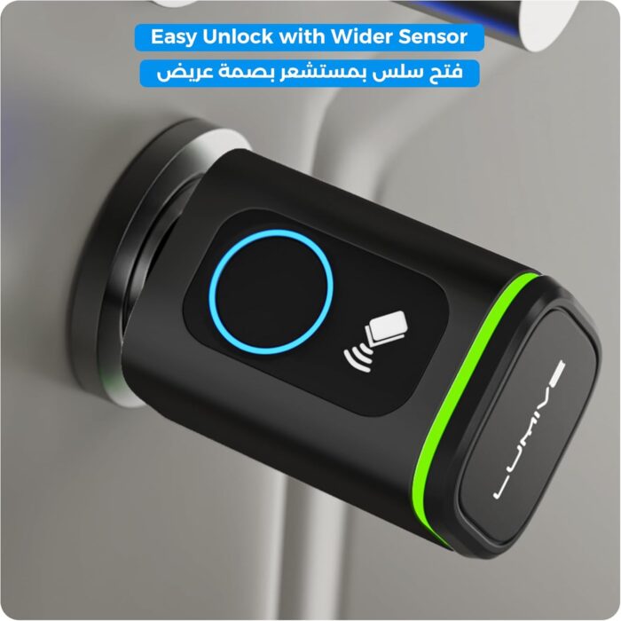 Lumive Smart Door Lock I Fingerprint Door Lock I Bluetooth App Unlock I 2 Keys 5 RFID Cards I Fixed Cylinder I Black [Battery Included] (Fingerprint + Keypad, Black, adjustable 60-90mm) - Image 8