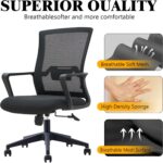 VOFFOV Office Chair for Home Desk Chair with Lumbar Support, 360° Swivel, Silent Rolling Wheels, Breathable Mesh Fabric, and Easy Assembly – Computer Chair Ideal for Home, Office - Image 5