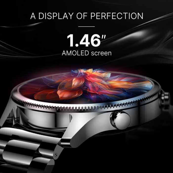 Noise Halo Plus Elite Edition Smartwatch with 1.46" Super AMOLED Display, Stainless Steel Finish Metallic Straps, 4-Stage Sleep Tracker, Smart Watch for Men and Women (Elite Silver) - Image 3