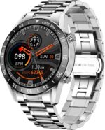 LIGE Mens Smart Watch Make/Answer Call,1.28'' Full Touch Screen Fitness Tracker with Heart Rate Sleep Monitor,IP67 Waterproof Sports Stainless Steel Smartwatch with Speaker for iOS Android, Bluetooth