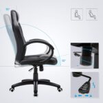 Songmics Office Chair, Gaming Chair, Desk Chair, Computer Chair, Swivel Chair With Tilting Mechanism, Work Chair, Height Adjustable, Black Obg56B - Image 5