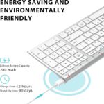 iClever Bluetooth Keyboard BK10, Multi Device Keyboard Rechargeable with Number Pad Ergonomic Design Full Size Stable Connection Keyboard for iPad, iPhone, Mac, iOS, Android, Windows - Image 6