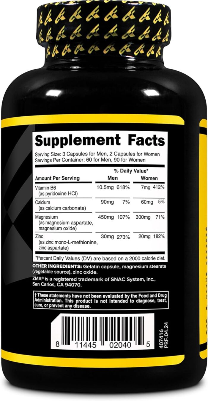 PrimaForce ZMA Dietary Supplement, 180 Capsules - Image 4