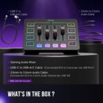 FIFINE Gaming Audio Mixer, Streaming RGB PC Mixer with XLR Microphone Interface, Individual Control, Volume Fader, Mute Button, 48V Phantom Power, for Podcast/Recording/Vocal/Game Voice-AmpliGame SC3 - Image 9