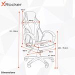 X-Rocker Maverick Gaming Chair, Ergonomic Home Mid-Back PC Office Desk Chair, PU Leather, Height Adjustable Swivel Base with Lumbar Support Curve, Black and Red - Image 2
