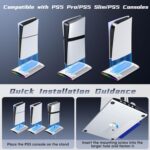 Garlo PS5 Stand with Cooling Station, Controller Charging Station for PlayStation 5 & Slim Console Disc/Digital Edition - Accessories: Cooling Fan, RGB LED, USB Hubs, Headset Holder, Game Slot - Image 2