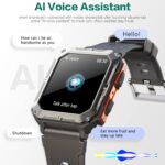 MIGOUFIT Smart watch military for men with call dials that can make calls and answer calls compatible for iOS Android, Fitness Activity tracker with IP68 Waterproof Ai voice, with 123 Sports Modes - Image 3