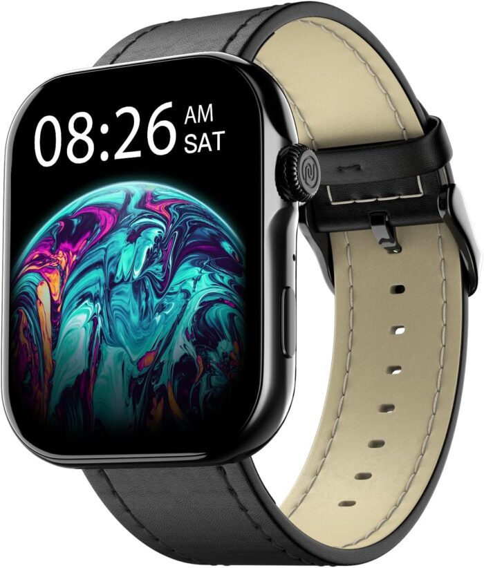 Noise ColorFit Ultra 3 Bluetooth Calling Smart Watch with Biggest 1.96″ AMOLED Display, Premium Metallic Build,Heart Rate Monitor, Activity Tracker, Gesture Control with Leather Strap (Classic Black)