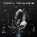 EKSA USB Gaming Headset for PC - Computer Headphones with 7.1 Surround Sound Stereo Noise Canceling Mic/Microphone RGB Light - Gaming Headphones for PS4/PS5 Console Laptop, Wired - Image 6