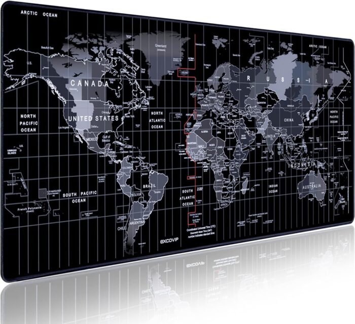 EXCOVIP Gaming Mouse Pad XXL,Anti-Skid 900x400mm Mouse Pads Extended Large Desk Pad World Map Keyboard Mousepad (Upgrade Version) 9640