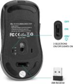 Rii RM200 Wireless Mouse, 5 Buttons Rechargeable Mouse, with Colorful LED Lights Game Computer Mice-Black - Image 3