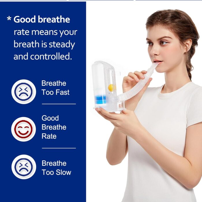 TyeinGo Incentive Spirometer Adult, Lung Exerciser Device, Breathing Trainer - 6000ML Inhale Volume Measurement, Equipped with Ball Flow Rate Indicator & Scale Indicator - Image 5