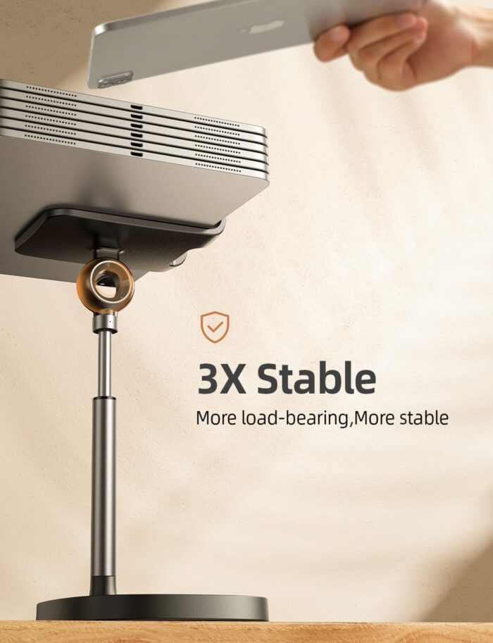 LISEN Mobile Phone Stand Adjustable iPad Stand for Desk, Office Desk Phone Accessories Fits for All Mobile Phones, iPhone, Switch, Kindle, iPad, Tablet 4-10in - Image 7