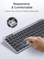 UGREEN Wireless Keyboard 3 Device Bluetooth&2.4G Slim Silent Keyboard with Scissor-Switch Design, 250-Day Battery Life, 4°-9° Adjustable Stand, Compact Portable Keyboard for Mac,iPad, Windows, Android - Image 5