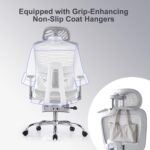 LarkLeaves Ergonomic Chair with Footrest, Office Chair with 3D Headrest, Desk Chair with Adjustable Backrest & 3D Armrest, Gaming Chair with Adaptive Lumbar Support, Mesh Backrest & Cushion, Grey - Image 7